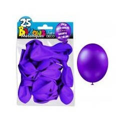 25 ballons métal violet foncé
