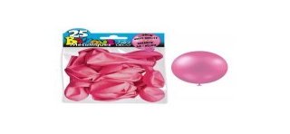 25 Ballons crystal, metallisiert, pink