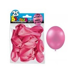 25 ballons métal rose bonbon