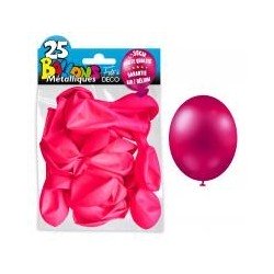 25 ballons métal rose fuschia