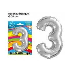 Ballon métallique Chiffre 3