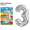 Ballon métallique Chiffre 3 Ballon métallique Chiffre 3