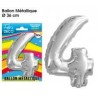 Ballon métallique Chiffre 4 Ballon métallique Chiffre 4