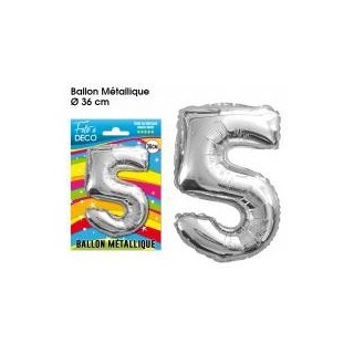 Ballon métallique Chiffre 5