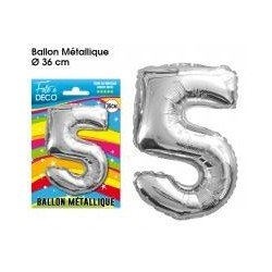 Ballon métallique Chiffre 5