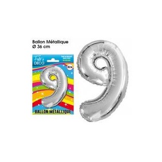 Ballon métallique Chiffre 9