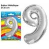 1 Ballon mit Metall-Aspekt, Nummer 9
