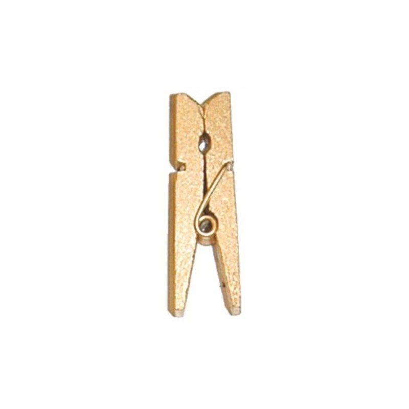 12 Holzklammer, gold, 3.5 cm