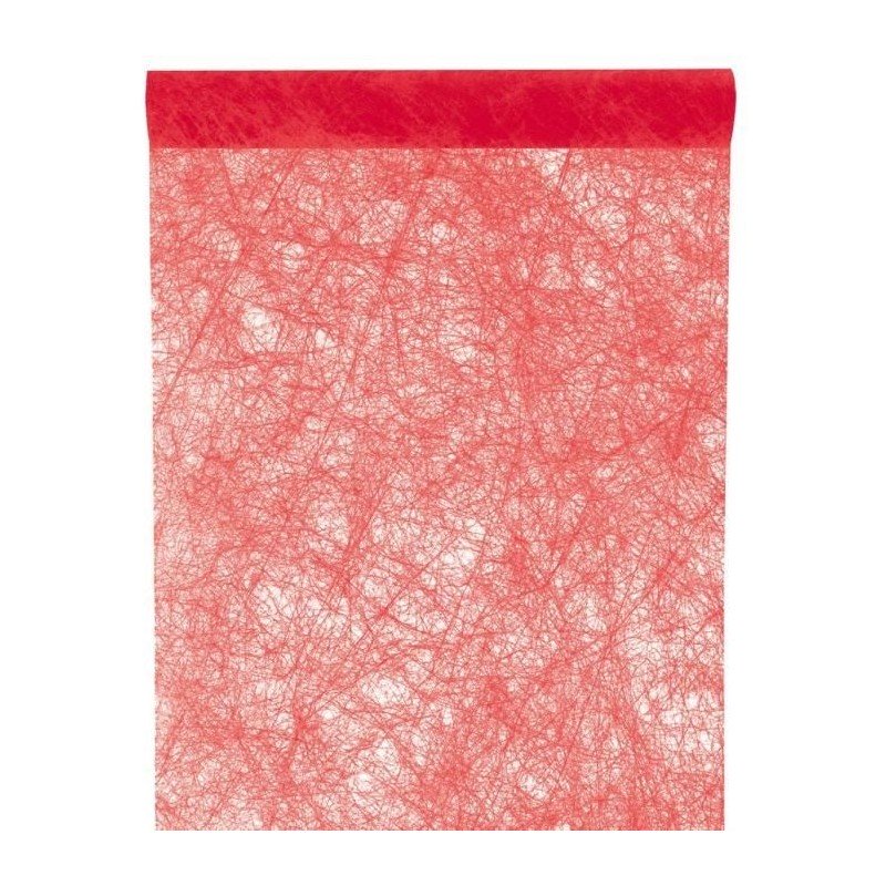 Chemin de table fanon, rouge, 30 cm x 5 mètres