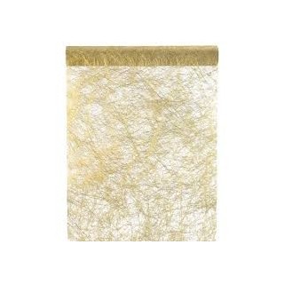 Tischläufer, "Fanon", metallisiert, gold, 30 cm x 5 meter