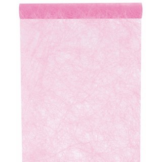 Chemin de table, fanon, rose 30 cm x 5 mètres