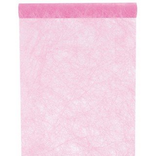 Chemin de table, fanon, rose 30 cm x 5 mètres