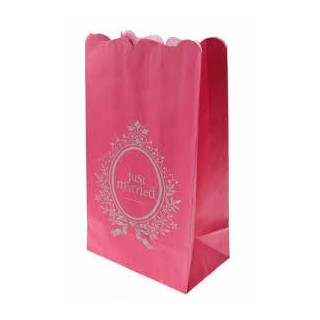 6 candelieri "Just married" fucsia, 26x15 cm