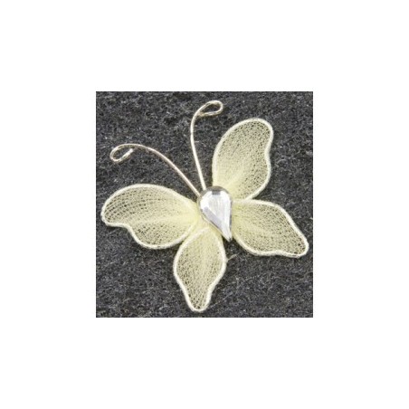 10 Papillons déco. petit modèle ivoire