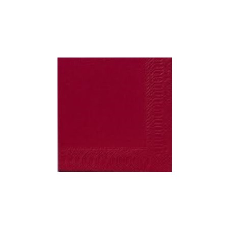 125 Serviettes 3 couches 40x40 1/4 bordeaux