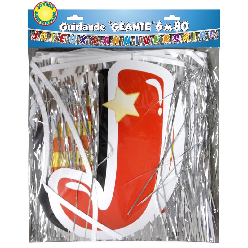 Guirlande  lettres géantes  6,80 mètres, joyeux anniversaire