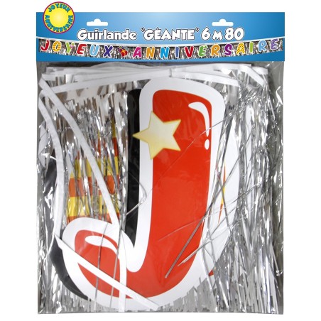 Guirlande  lettres géantes  6,80 mètres, joyeux anniversaire