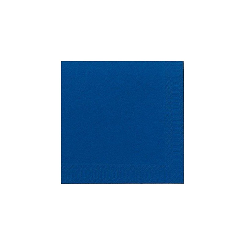 125 Serviettes 3 couches 40x40 1/4 bleu foncé
