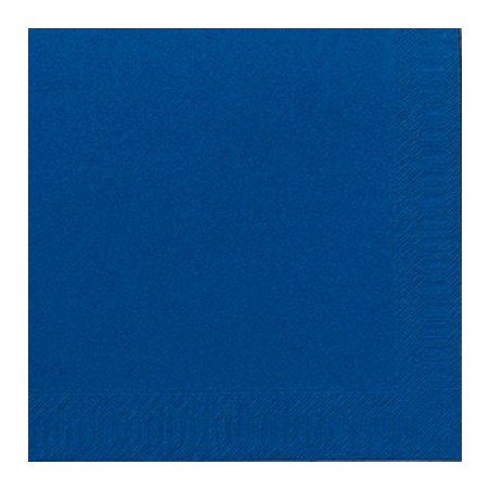 125 Serviettes 3 couches 40x40 1/4 bleu foncé