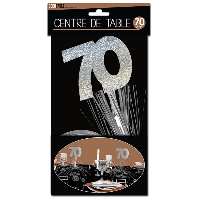 Centre de table " 70 ans", palmier argenté Centre de table " 70 ans", palmier argenté