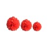 Déco de salle pompom tailles assorties , 3 pièces, rouge Déco de salle pompom tailles assorties , 3 pièces, rouge