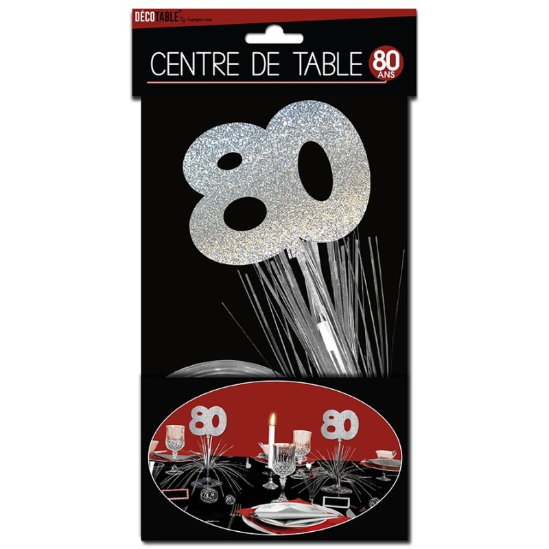 Centre de table " 80 ans", palmier argenté Centre de table " 80 ans", palmier argenté