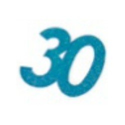 Chiffres autocollant paillettes, 30 ans, turquoise