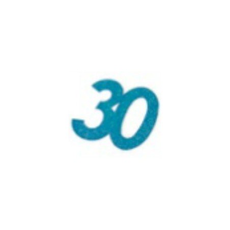 Chiffres autocollant paillettes, 30 ans, turquoise