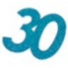 Chiffres autocollant paillettes, 30 ans, turquoise