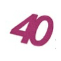 Glitzeraufkleber, 40 Jahre, Fuchsia