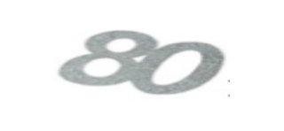 Pailletten-Aufklebernummern, 80 Jahre, Silber