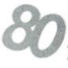 Pailletten-Aufklebernummern, 80 Jahre, Silber