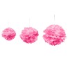 Decorazione sala pompon dimensioni assortite, 3 pezzi, fucsia Decorazione sala pompon dimensioni assortite, 3 pezzi, fucsia