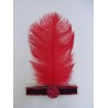 Stirnband 20er Jahre, rote Feder 32 cm, Erwachsene Stirnband 20er Jahre, rote Feder 32 cm, Erwachsene