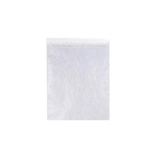 Chemin de table fanon, blanc, 30 cm x  5 mètres