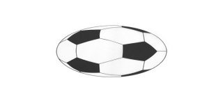 6 Pallone da calcio rotondo bianco e nero con sfere da 34 cm diam.