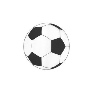 6 Pallone da calcio rotondo bianco e nero con sfere da 34 cm diam.