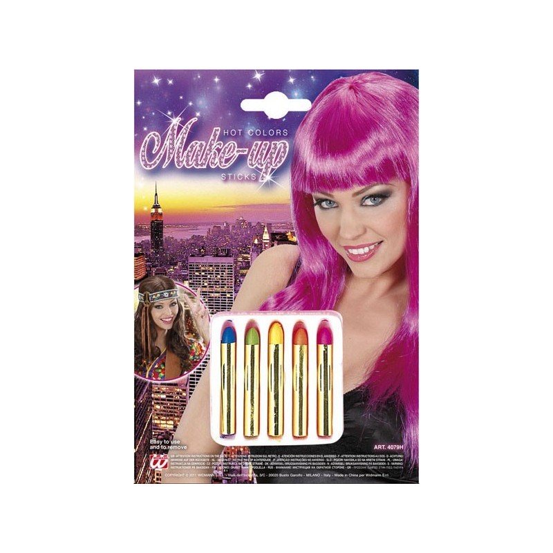 5 matite, trucco, colori assortiti