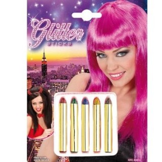 5 matite, trucco, colori assortiti, brillanti