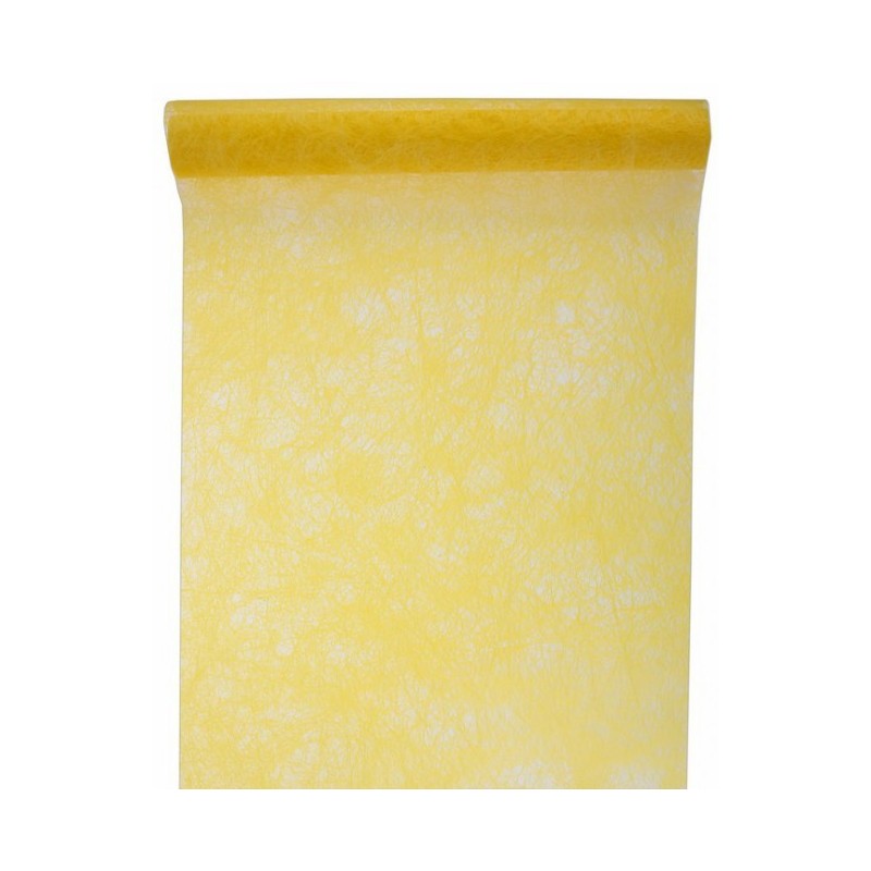 Chemin de table fanon, jaune, 30 cm x 5 mètres     Chemin de table fanon, jaune, 30 cm x 5 mètres