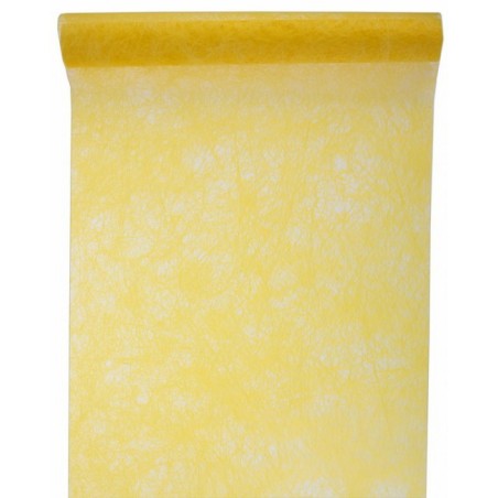   Chemin de table fanon, jaune, 30 cm x 5 mètres  