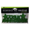 Tischdeko "Joyeux anniversaire", 3D, mit pailletten, grün