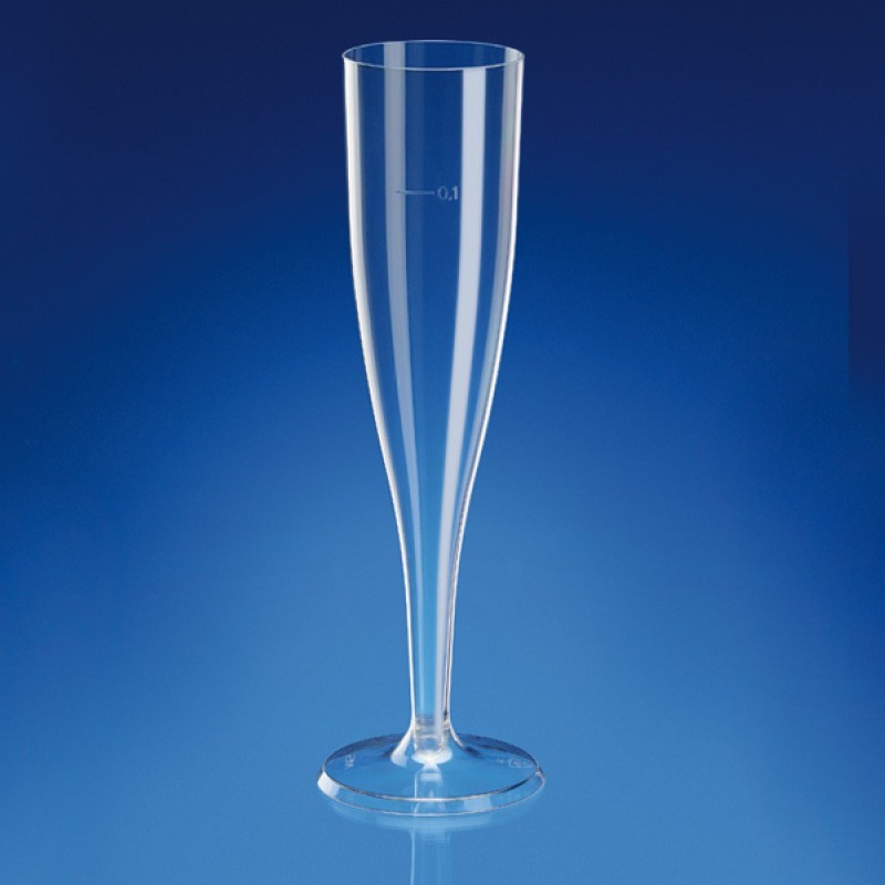 Bicchiere da champagne monoblocco, 1 dl, plastica PS Bicchiere da champagne monoblocco, 1 dl, plastica PS