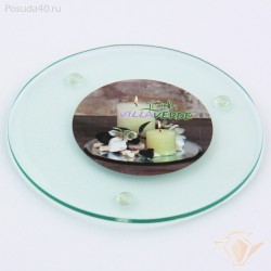 1 supporto tondo per candele, diam. 12 cm, trasparente