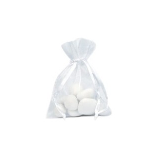 10 sacchetti di organza, bianco normale, 7,5 x 10 cm