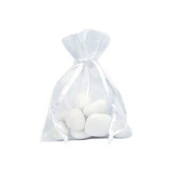 10 sacchetti di organza, bianco normale, 7,5 x 10 cm