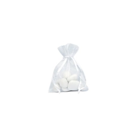 10 Sachets organdi, uni blanc, 7.5 x 10 cm
