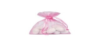 10 Organdybeutel, pink, 7.5 x 10 cm