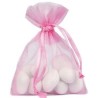 10 Sachets organdi, uni rose vif, 7.5 x 10 cm