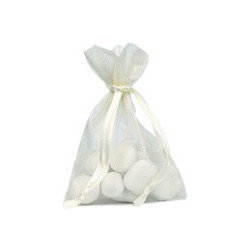 10 Organdybeutel, cream, 7.5 x 10 cm